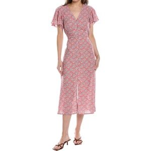 Walker & Wade Floral Midi Button Closure Dress Medium